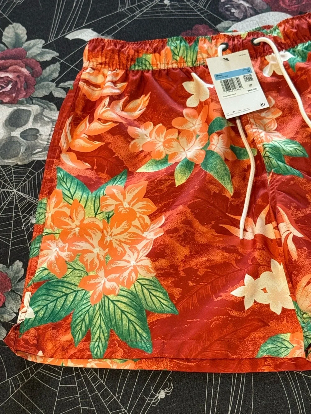 NWT NIKE MENS HAWAIIAN FLOWER SWIM TRUNKS SWIMSUIT SZ MEDIUM